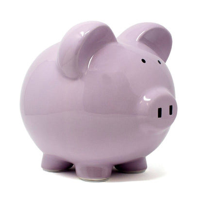 Large Lavender Piggy Bank