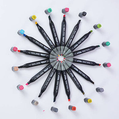TouchHero Double-Sided Alcohol Based Markers (24 Pack) 1mm & 6mm Tips