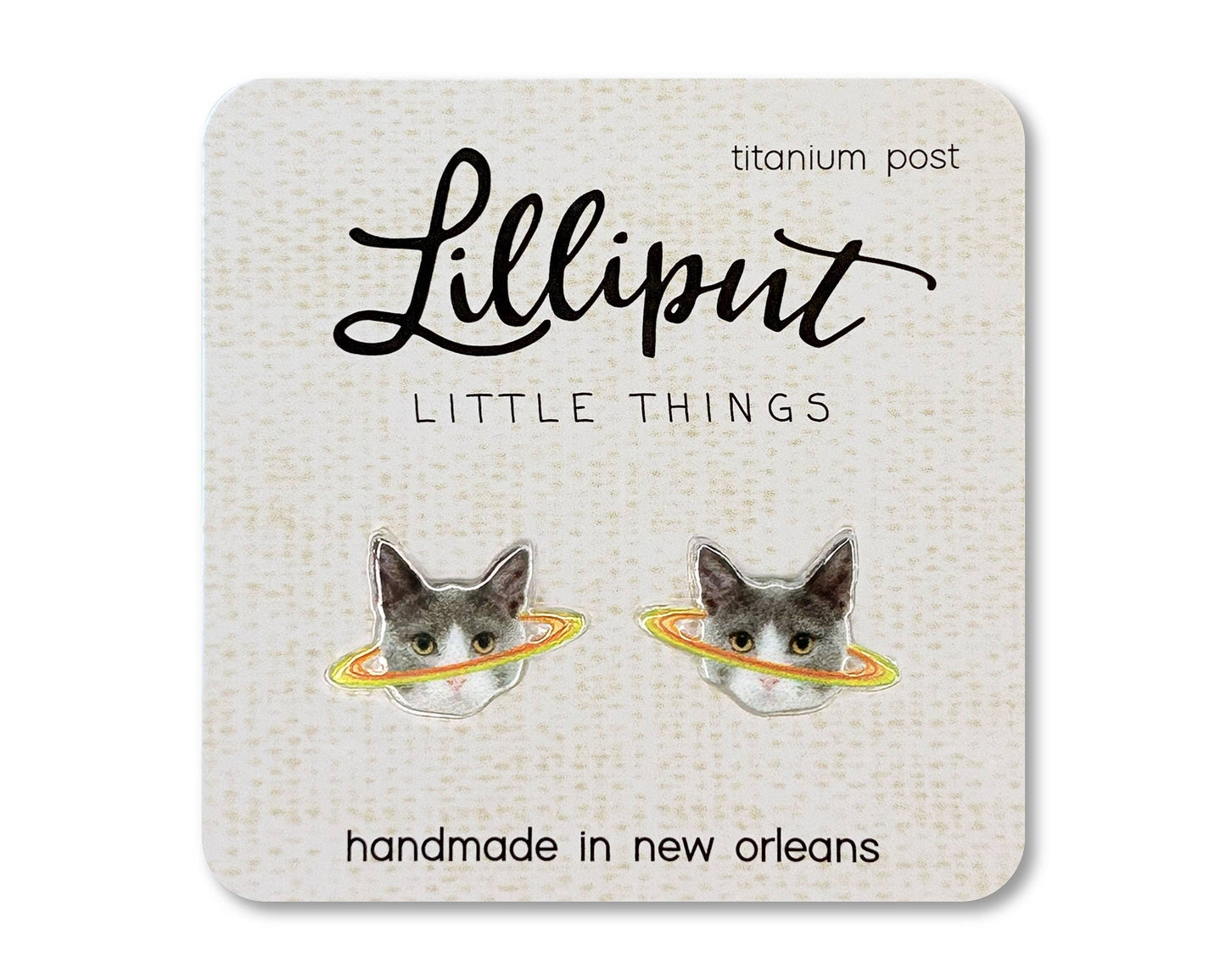 Caturn Earrings // Quirky Earrings