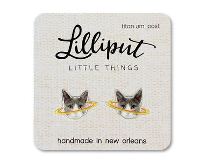 Caturn Earrings // Quirky Earrings