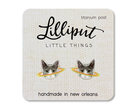 Caturn Earrings // Quirky Earrings