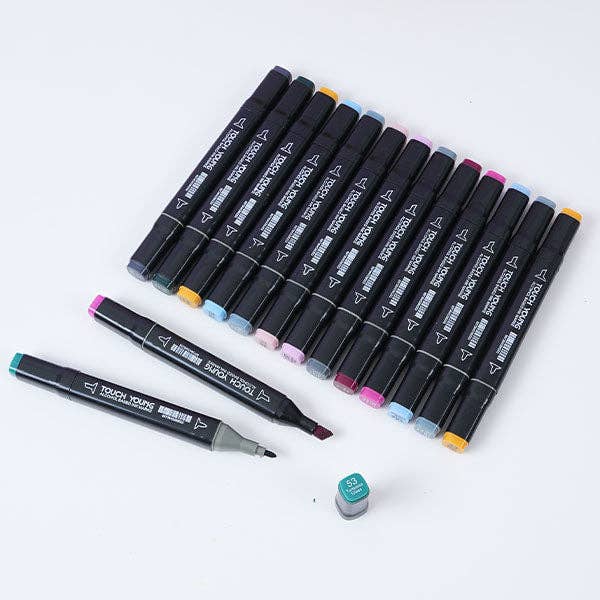 TouchHero Double-Sided Alcohol Based Markers (24 Pack) 1mm & 6mm Tips