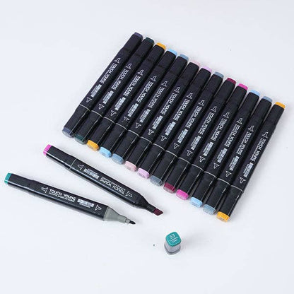 TouchHero Double-Sided Alcohol Based Markers (24 Pack) 1mm & 6mm Tips