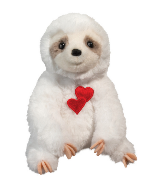 Tobie White Sloth Hearts-1