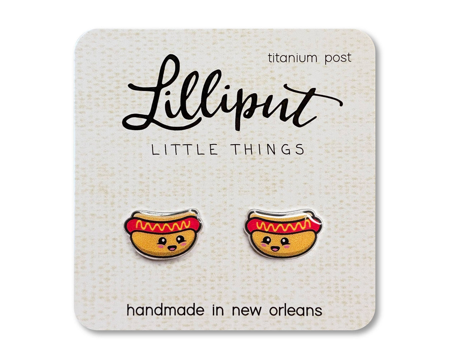 Kawaii Hot Dog Earrings // Fourth of July Earrings