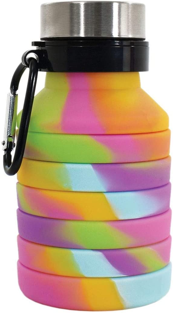 Collapsible Silicone Water Bottle Tie Dye-1