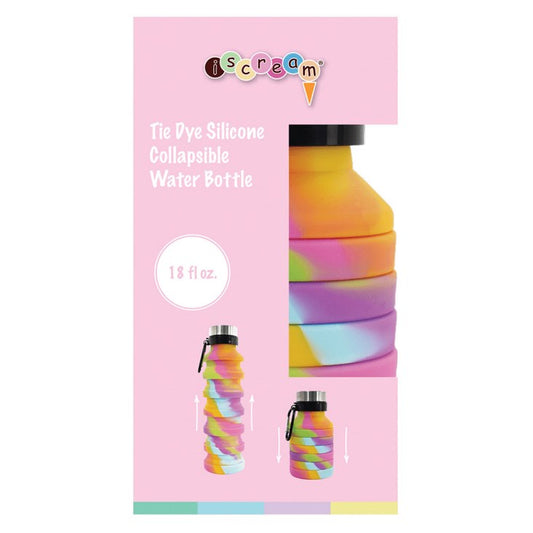 Collapsible Silicone Water Bottle Swirl Tie Dye-1