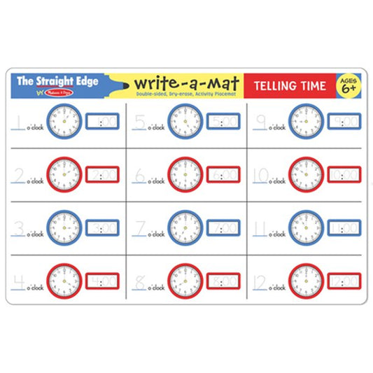 Telling Time Write a Mat
