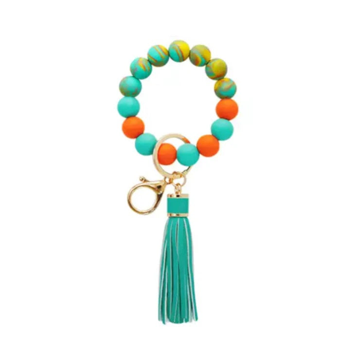 Beaded Keychain Aqua-1