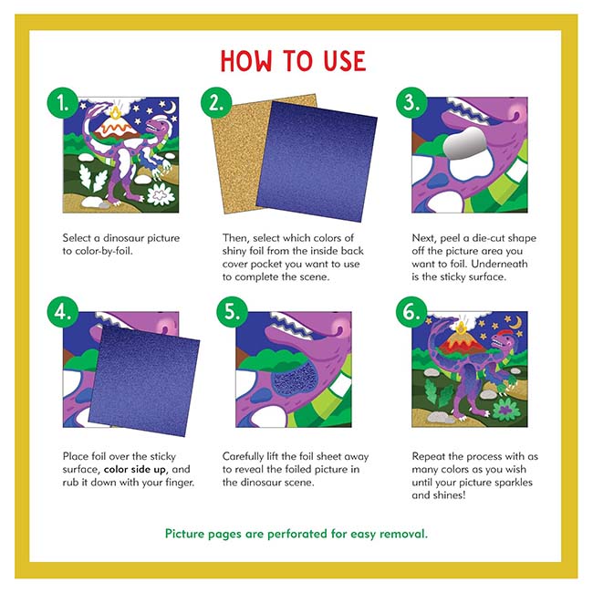 Color-by-Foil Sticker Book Dinosaurs