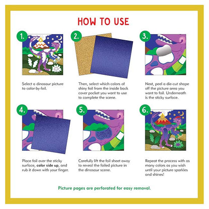 Color-by-Foil Sticker Book Dinosaurs