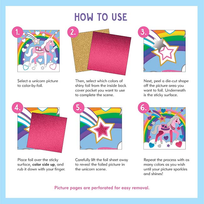 Color-by-Foil Sticker Book Unicorns